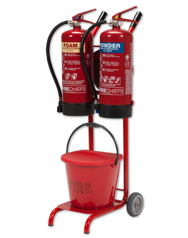 Double Fire Extinguisher Stand and Trolley